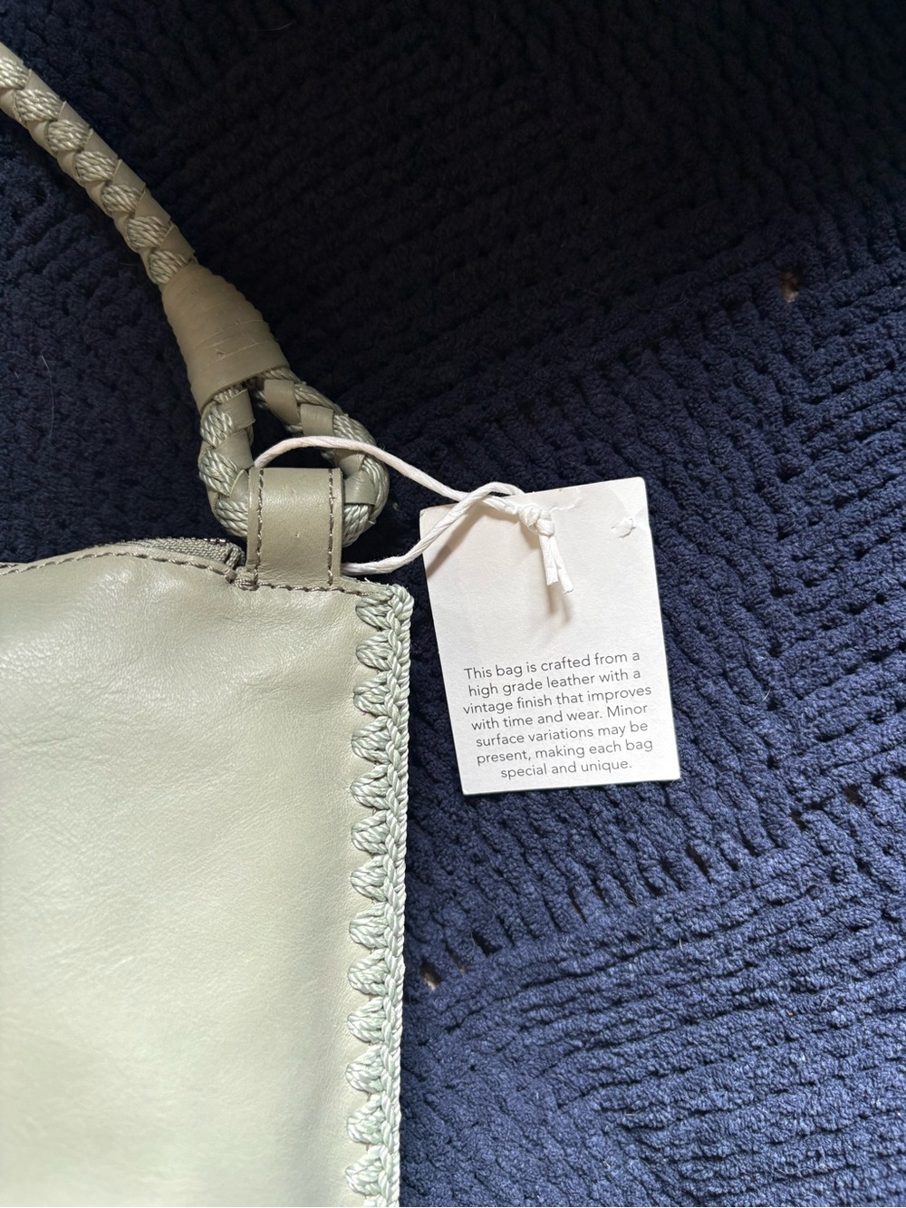 The Sak Mariposa Soft Leather Shoulder Bag Light Mint With Braided Strap - Picture 5 of 9